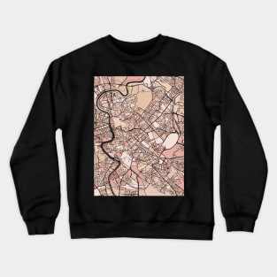 Rome Map Pattern in Soft Pink Pastels Crewneck Sweatshirt